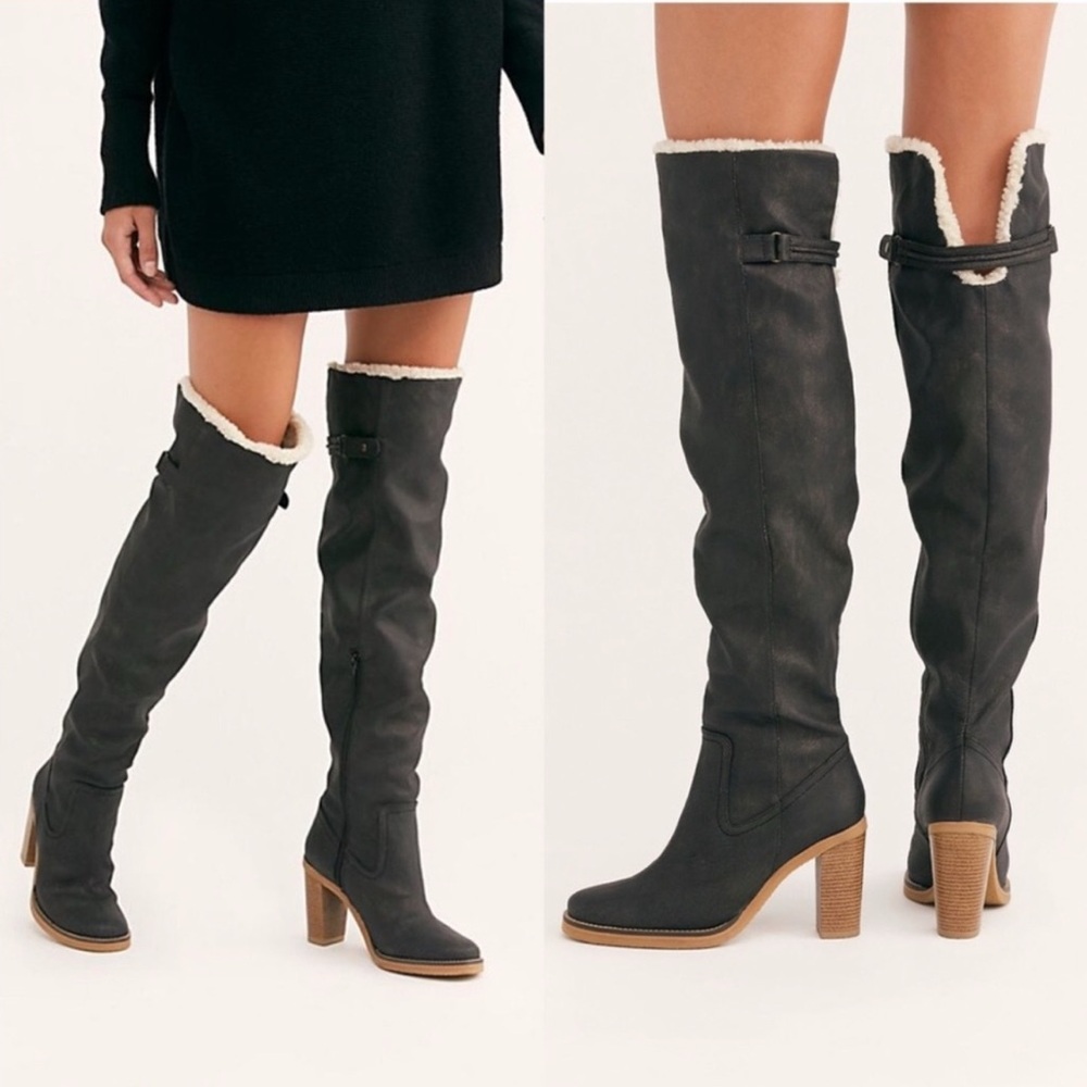 FREE PEOPLE Vegan Blake Heel Boot Sz 37